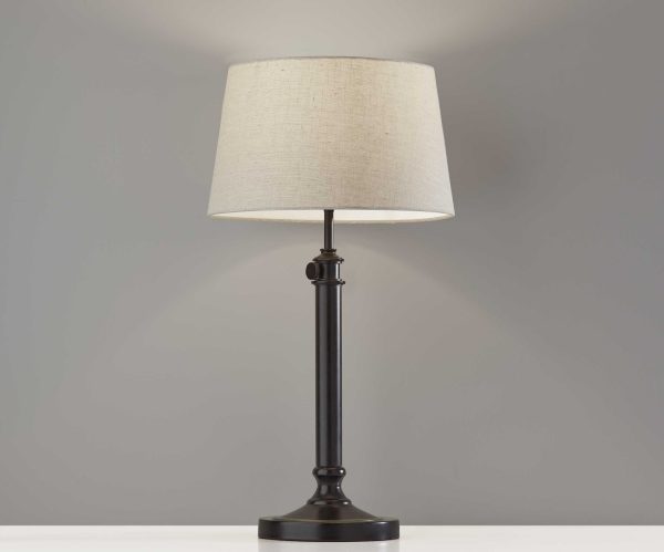 Set of 2 Black Metal Adjustable Height Table Lamp - Image 2