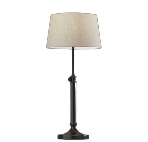 Set of 2 Black Metal Adjustable Height Table Lamp - Image 3