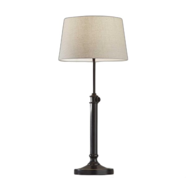 Set of 2 Black Metal Adjustable Height Table Lamp - Image 4