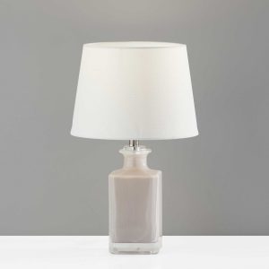 Light Purple Rectangular Bottle Glass Table Lamp