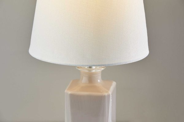 Light Purple Rectangular Bottle Glass Table Lamp - Image 2