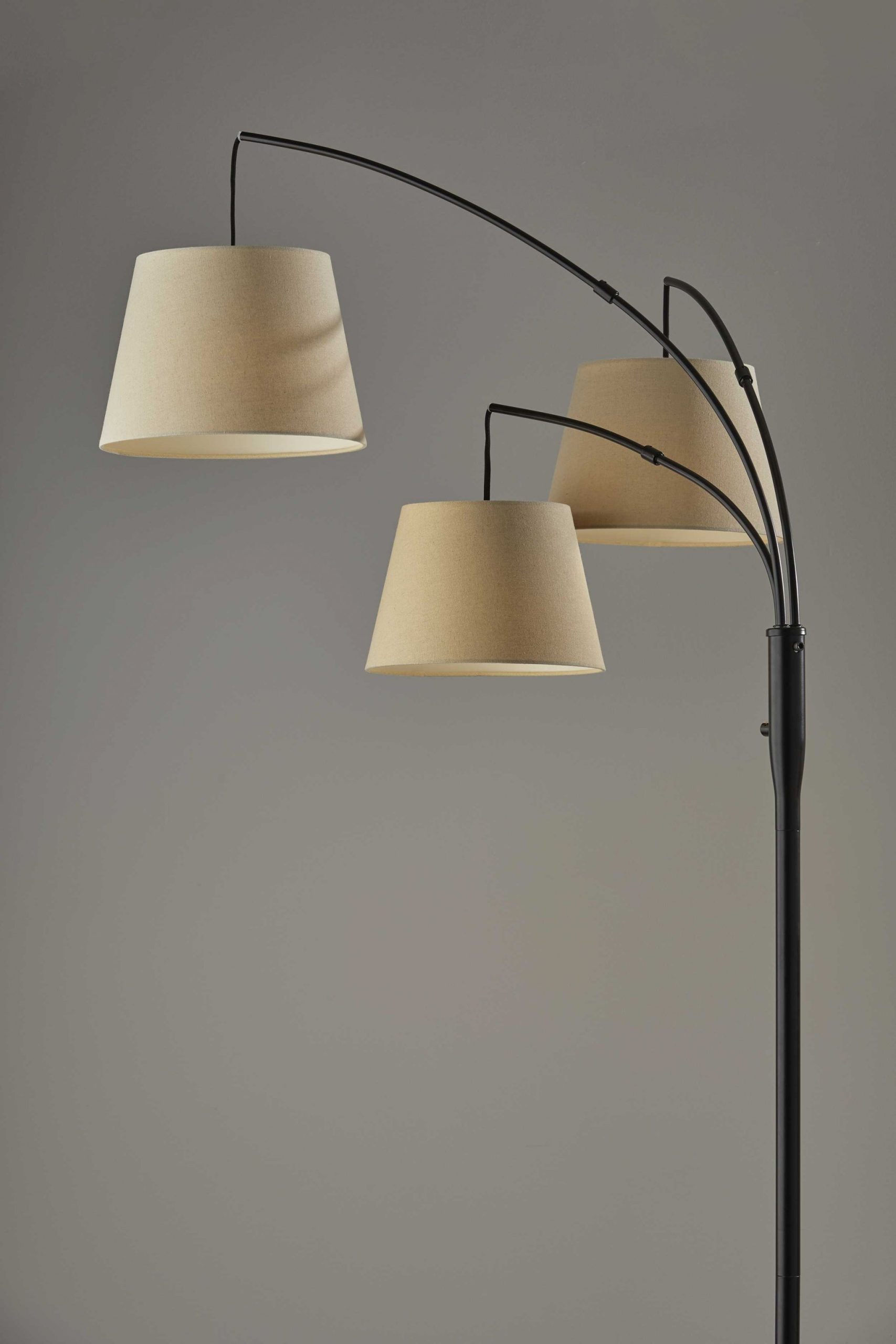 Three Light Adjustable Arm Dark Bronze Floor Lamp - Image 4