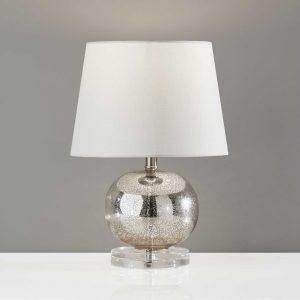Elegant Silver Mercury Glass Table Lamp