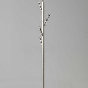 12" X 67" Brushed Steel Brushed Steel Coat Rack