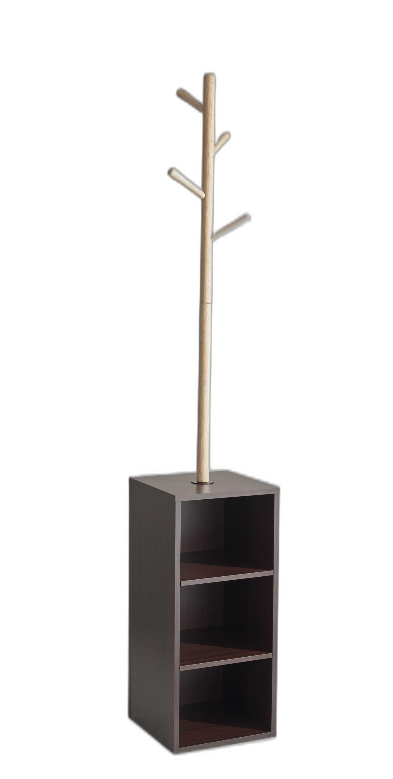 12" X 12" X 69" Walnut Walnut Storage Coat Rack - Image 3