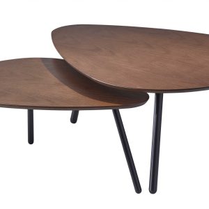 30.71" X 41.34" X 17" Walnut  Nesting Coffee Table