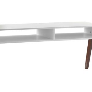 Modern Retro White and Walnut Finish Coffee Table