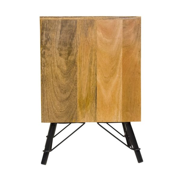 Natural Tones Mango Wood 3 Drawer Nightstand - Image 3