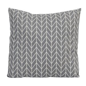 18" x 18" Grey Geo Check Polyester Throw Pillow