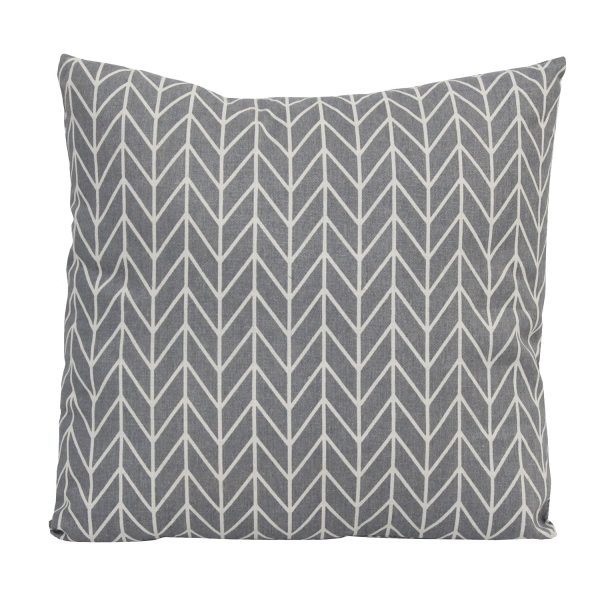 18" x 18" Grey Geo Check Polyester Throw Pillow