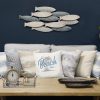18" x 18" Grey Geo Check Polyester Throw Pillow - Image 2