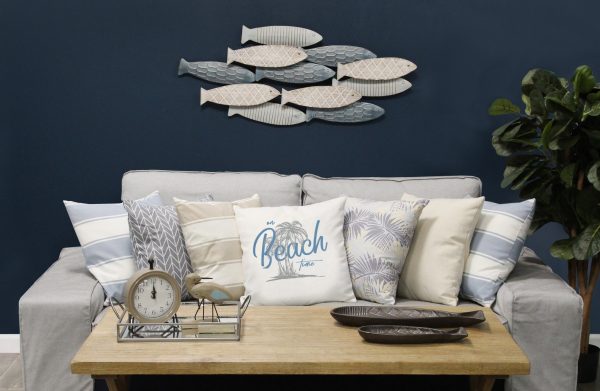 18" x 18" Grey Geo Check Polyester Throw Pillow - Image 2