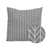 18" x 18" Grey Geo Check Polyester Throw Pillow - Image 3