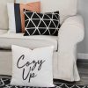 Light Coral and Black Color Block Square Pillow - Image 3