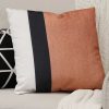 Light Coral and Black Color Block Square Pillow - Image 4