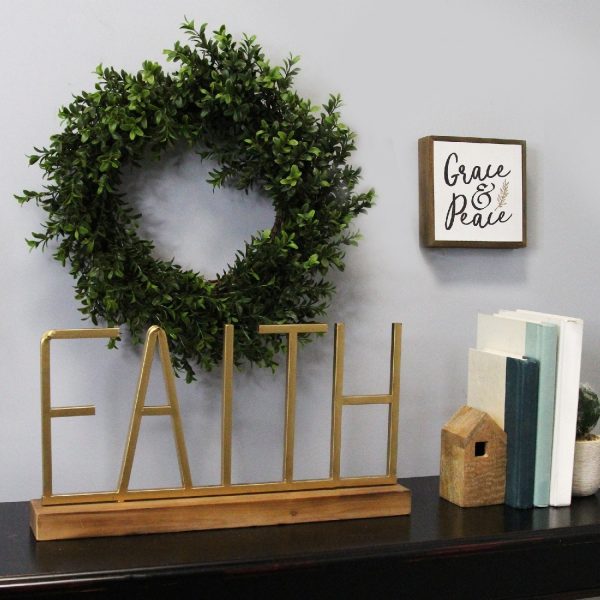 Metal and Wood Faith Table Top - Image 2