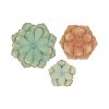 Set of 3 Distressed Stunning Tricolor Metal Flowers