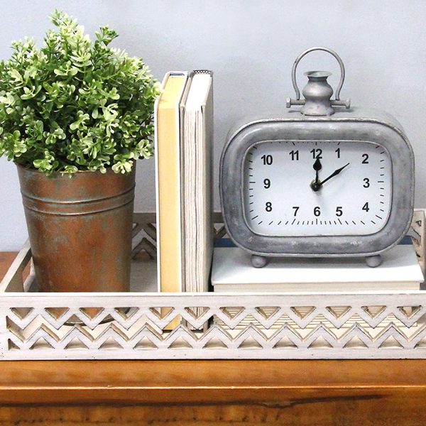 Distressed Arabic Metal Table Clock - Image 2