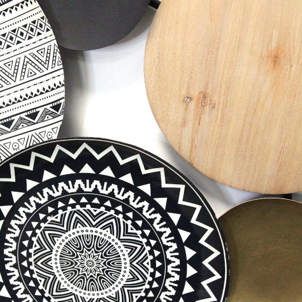 Boho Medley Metal & Wood Plates Wall Decor - Image 3