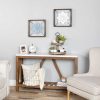 Pale Blue Metal Flower in Walnut Finish Frame - Image 2