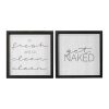 Set of 2 Get Naked  Black Wood Framed Wall Art