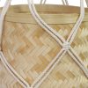 Neutral Woven Bamboo Macram Hanging Planter - Image 3