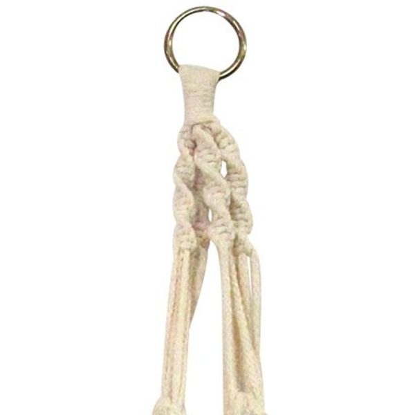 Neutral Woven Bamboo Macram Hanging Planter - Image 5