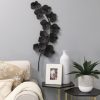 Matte Black & Gold Metal Orchids Wall Decor - Image 2