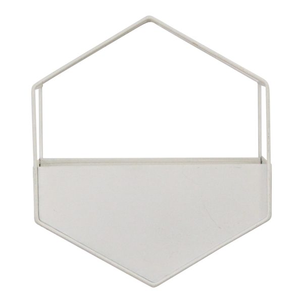 Modern White Metal Hexagonal Hanging Wall Planter - Image 2