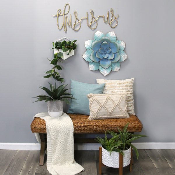 Modern White Metal Hexagonal Hanging Wall Planter - Image 4