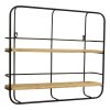 S 2 Farmhouse Wood Shelves with Black Metal Frame - Image 2