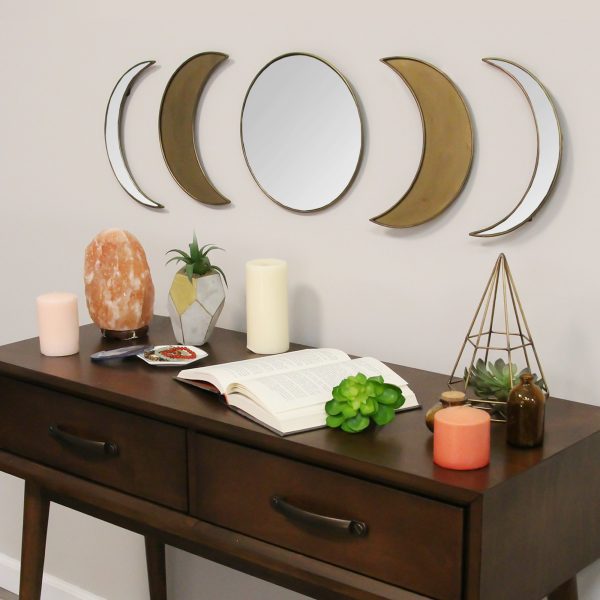 Antique Boho Moon Phase Wall Mirror - Image 2