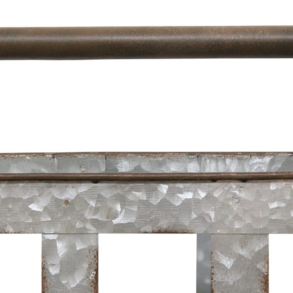 Galvanized Handcrafted Metal Wall Hanging Basket - Image 3