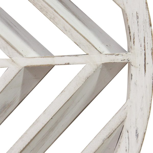 Modern Scandinavian Inspired White Wood Medallion Wall Decor - Image 3