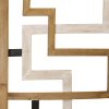 Modern Maze Natural White and Black Wood Panel Wall Art - Image 3