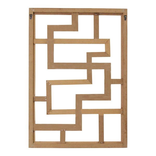 Modern Maze Natural White and Black Wood Panel Wall Art - Image 4
