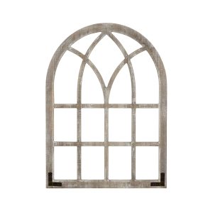 Distressed Wood Framed Window Arch Wall Decor