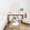 Distressed Wood Framed Window Arch Wall Decor - Image 2
