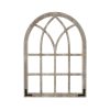 Distressed Wood Framed Window Arch Wall Decor - Image 3