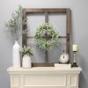 Walnut Wood Windowpane Wall Decor with Metal Hinges - Image 2