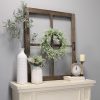 Walnut Wood Windowpane Wall Decor with Metal Hinges - Image 3