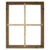 Walnut Wood Windowpane Wall Decor with Metal Hinges - Image 4