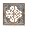 Distressed Blue Enamel Metal and Wood Framed Wall Art - Image 3