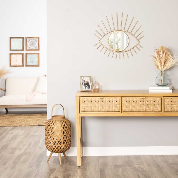 Coastal Bamboo and Wood Lantern Stand - Image 2