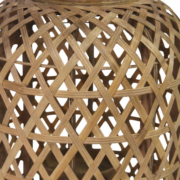 Coastal Bamboo and Wood Lantern Stand - Image 4
