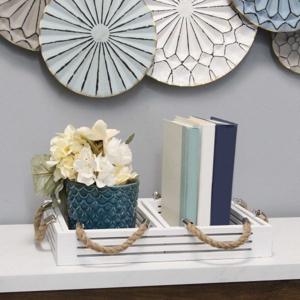 S 3 Hampton Nesting Wood with Metal Handles Trays - Image 2