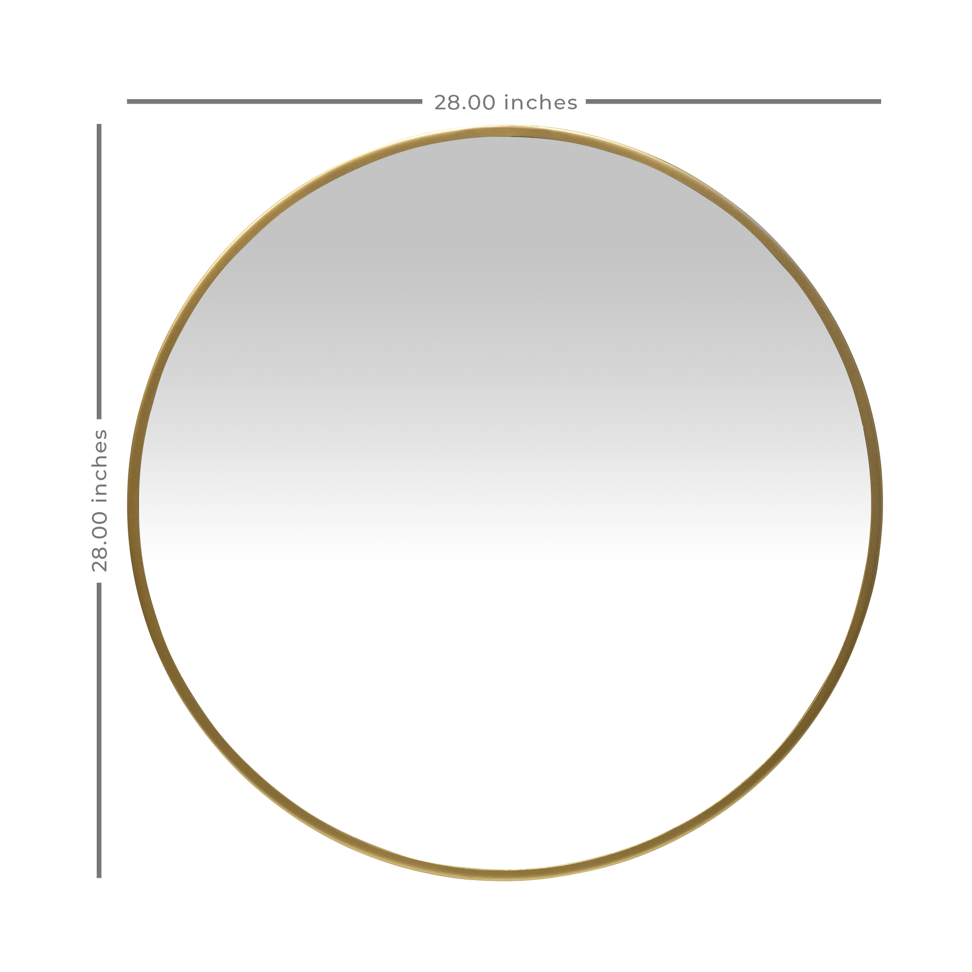 28 Round Chic Gold Metal Framed Wall Mirror - Image 3