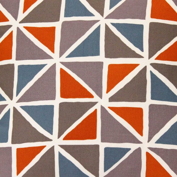 Orange and Blue Geometric Design Square Pillow - Image 5