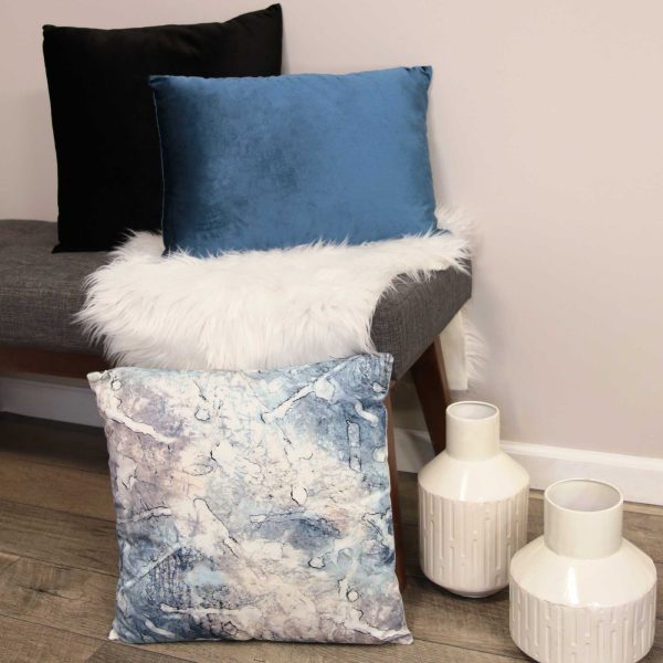 Royal Blue Velvet Lumbar Throw Pillow - Image 2