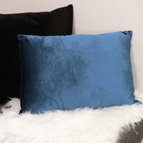 Royal Blue Velvet Lumbar Throw Pillow - Image 4
